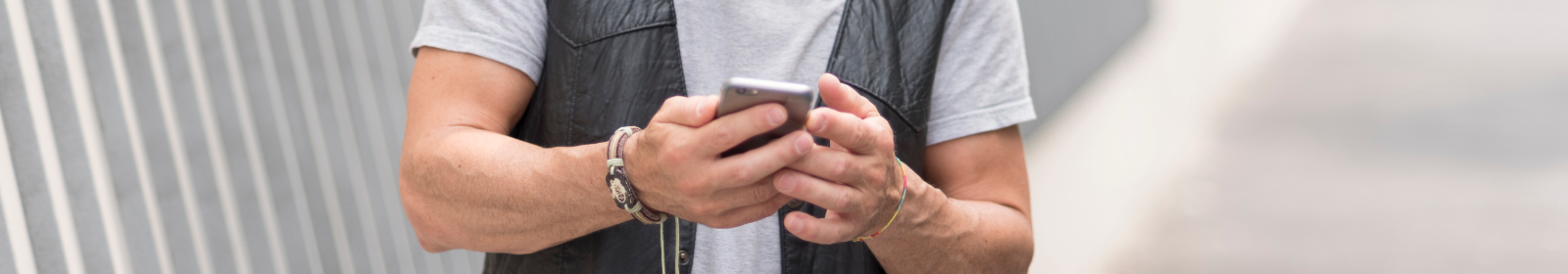 Man using his smartphone. 